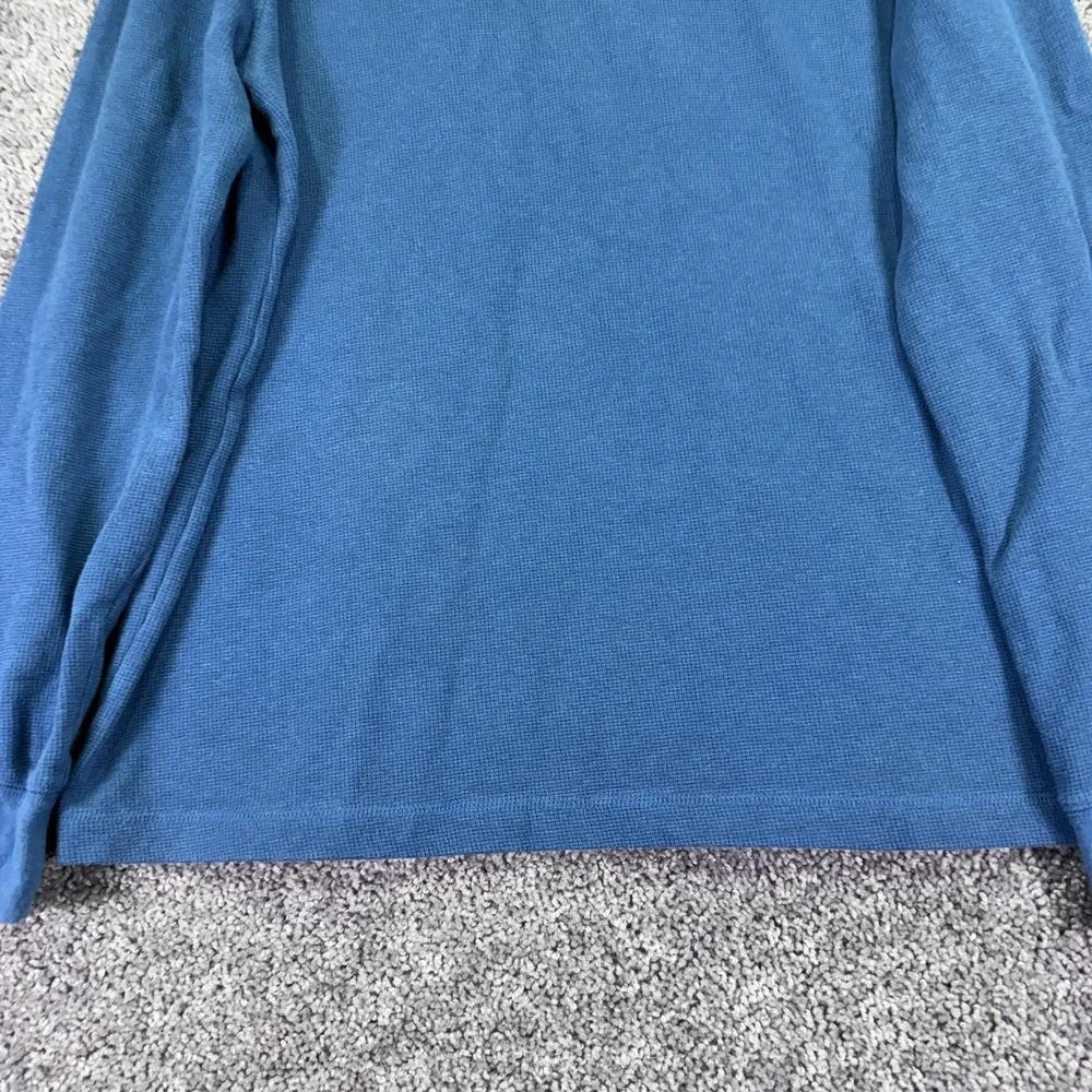 Banana Republic Shirt Mens Large Blue Thermal Waffle Knit Long Sleeve Crew Neck